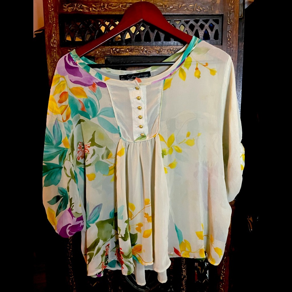 Beautiful sheer floral blouse